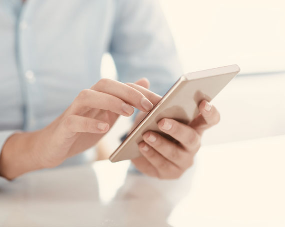 Person using a tablet