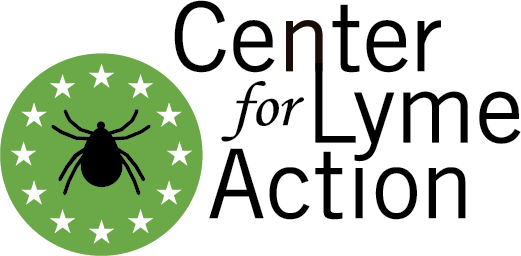 Center for Lyme Action Logo - Black sans-serif type with green circle and tick icon to left